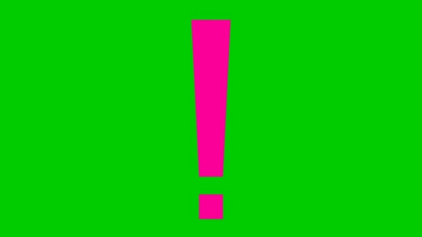 Animated Pink Symbol Exclamation Mark Looped Video Concept Warning Attention — Vídeo de Stock