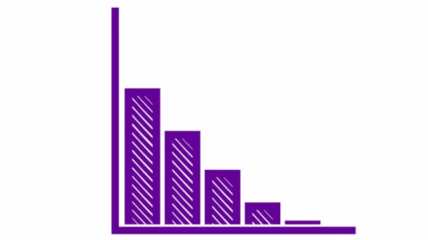 Animated Violet Recession Chart Financial Decline Trend Line Chart Concept — Vídeo de stock