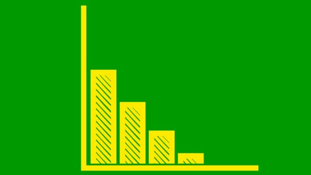 Animovaný Žlutý Graf Recese Finančního Poklesu Vývojovou Linií Grafu Koncept — Stock video