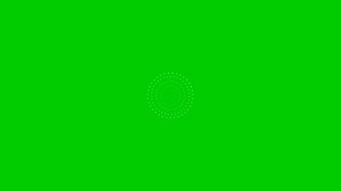 Animated increasing white dots circles from the center. Looped video. Vector illustration isolated on green background.