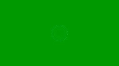 Animated increasing blue dots circles from the center. Looped video. Vector illustration isolated on green background.