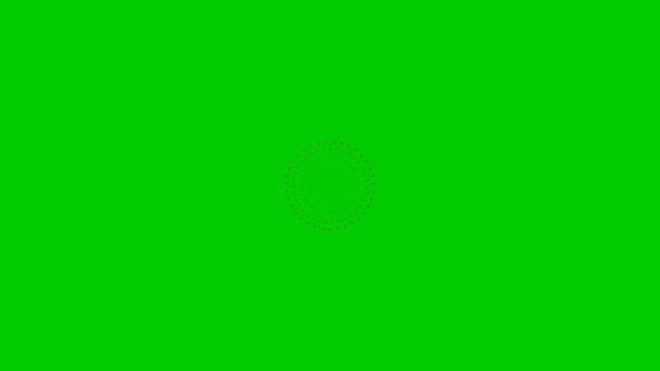 从中心开始动画不断增加的粉色圆圈 循环视频 在绿色背景上孤立的向量图 — 图库视频影像