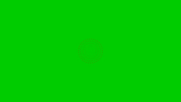 动画越来越红的圆圈从中心 循环视频 在绿色背景上孤立的向量图 — 图库视频影像
