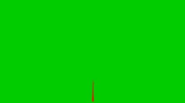 The tree gradually grew, leaves appeared on the branches. The red symbol. Concept of ecology, life. Flat vector illustration isolated on green background.