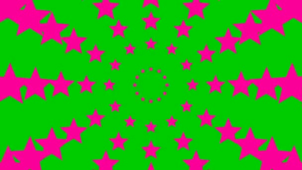 Animated Increasing Magenta Twelve Star Circles Center Looped Video Concept — Stockvideo