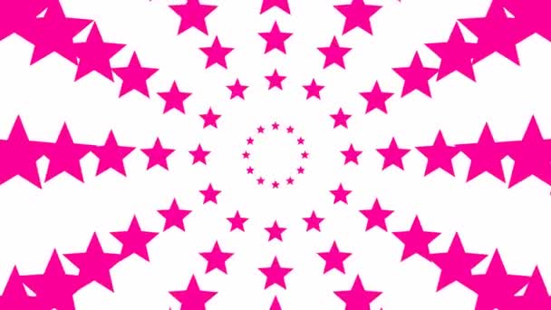 Animated Increasing Magenta Twelve Star Circles Center Looped Video Concept — Stockvideo