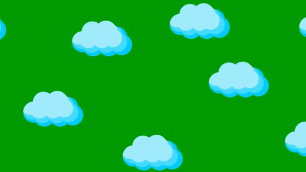 Animated Blue Clouds Fly Left Right Looped Video Natural Background — Stockvideo