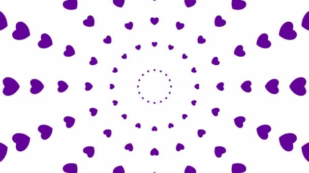 Animated Increasing Violet Heart Circles Center Looped Video Vector Illustration — Video