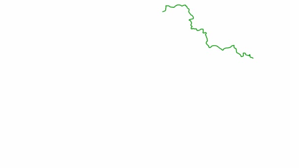 Animated Green Map Gradually Drawn Linear Symbol Country Ukraine Vector — Stock video