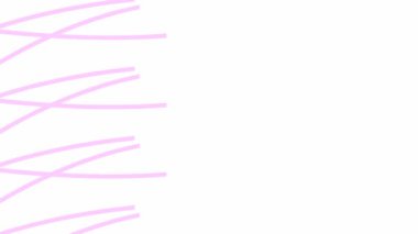 Animated stripes appear and disappear. Decorative pink lines. Waves gradually changes shape. Looped video. Vector illustration isolated on a white background.