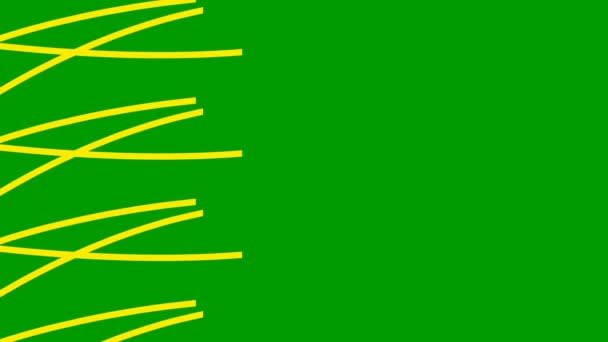 Animated Stripes Appear Disappear Decorative Yellow Lines Waves Gradually Changes — Stockvideo