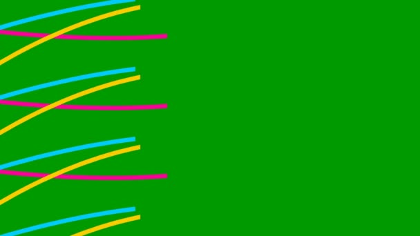 Animated Stripes Appear Disappear Decorative Coloful Lines Waves Gradually Changes — Stockvideo