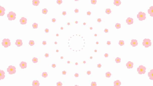 Animated Increasing Pink Beautiful Flower Circles Center Background Cherry Blossom — Stockvideo