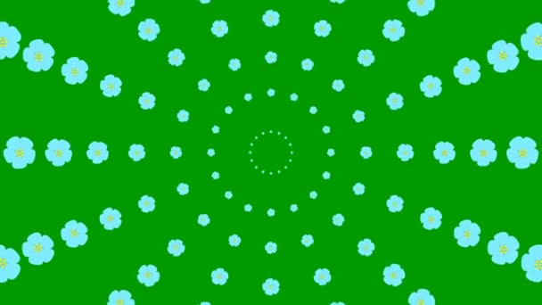 Animated Increasing Blue Beautiful Flower Circles Center Flower Background Looped — Stockvideo