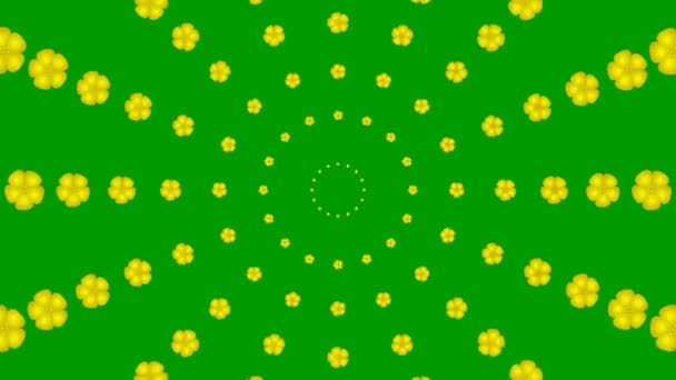 Animated Increasing Golden Beautiful Flower Circles Center Background Cherry Blossom — Stockvideo