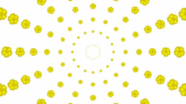 Animated Increasing Gold Beautiful Flower Circles Center Background Cherry Blossom — Stockvideo