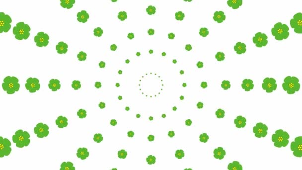 Animated Increasing Green Beautiful Flower Circles Center Flower Background Looped — ストック動画