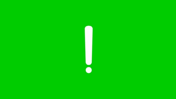 Animated White Symbol Exclamation Mark Radiance Rays Symbol Concept Warning — Wideo stockowe