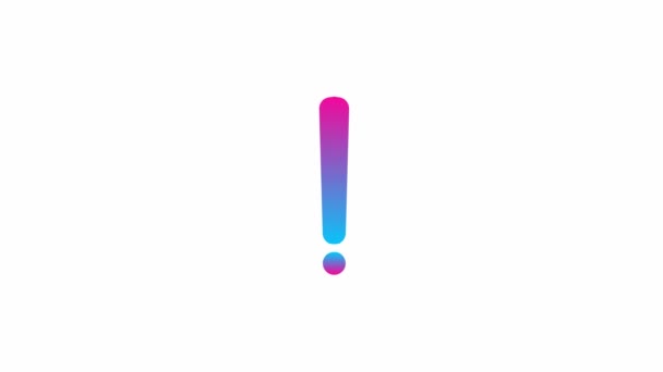 Animated Blue Pink Symbol Exclamation Mark Radiance Rays Symbol Concept — Stock videók