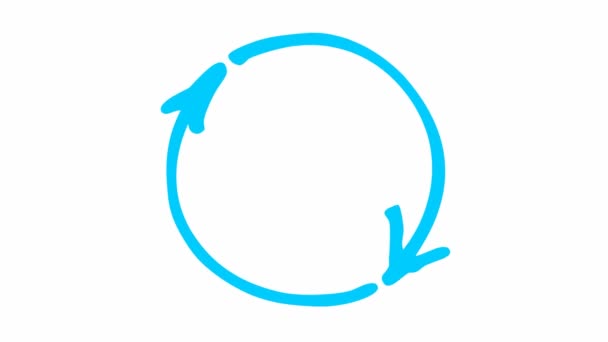 Animated Icon Circle Arrows Blue Symbol Reload Spins Looped Video — Video