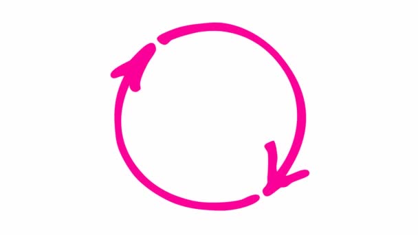 Animated Icon Circle Pink Arrows Magenta Symbol Reload Spins Looped — 图库视频影像