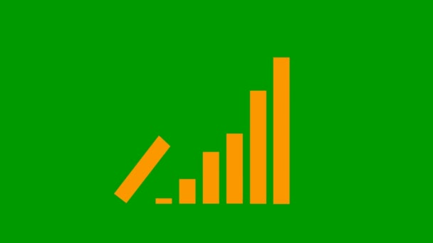 Анімований Графік Фінансового Зростання Графіком Лінії Тренду Помаранчевий Символ Зростання — стокове відео