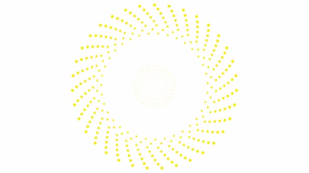 Animated Yellow Circles Dots Rotating Center Looped Video Vector Illustration — Stok video