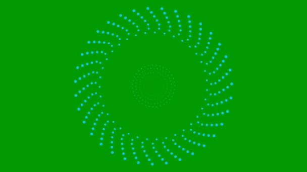 Κινούμενα Αυξανόμενες Μπλε Κουκίδες Κύκλους Από Κέντρο Βιντεοσκοπημένο Εικονογράφηση Διανύσματος — Αρχείο Βίντεο