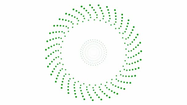 Animated Green Circles Dots Rotating Center Looped Video Vector Illustration — Stockvideo
