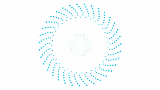Animated Blue Circles Dots Rotating Center Looped Video Vector Illustration — Video Stock