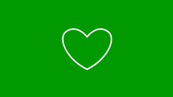 Animovaný Bílý Symbol Srdeční Pulzace Smyčkové Video Bijícího Srdce Paprsky — Stock video