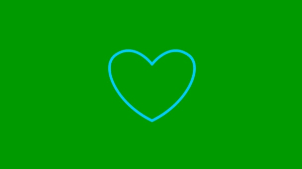 Animated Blue Symbol Heart Pulsation Looped Video Beating Heart Rays — Vídeos de Stock