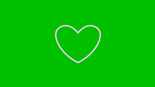 Animovaný Růžový Symbol Srdeční Pulzace Smyčkové Video Bijícího Srdce Paprsky — Stock video