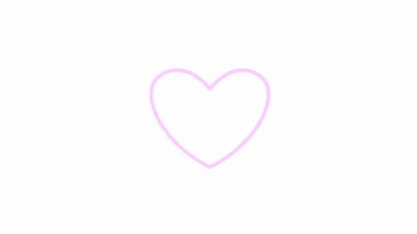 Animated Pink Symbol Heart Pulsation Looped Video Beating Heart Rays — Stock video