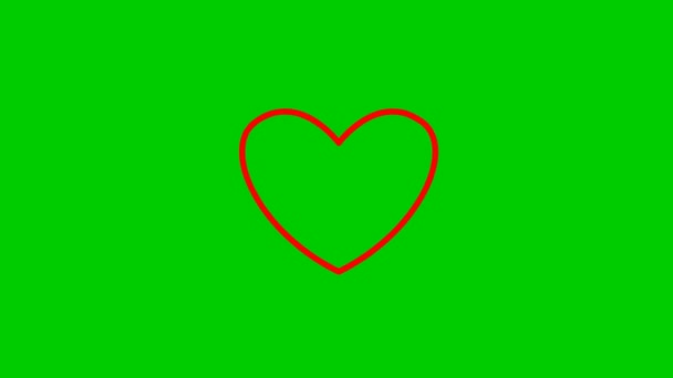 Animovaný Červený Symbol Srdeční Pulzace Smyčkové Video Bijícího Srdce Paprsky — Stock video