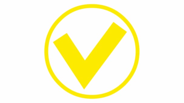 Являється Анімований Жовтий Чек Колі Плоска Векторна Ілюстрація Ізольована Білому — стокове відео