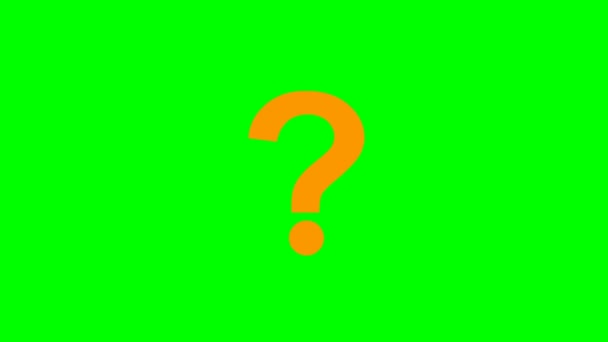 Animated Orange Symbol Question Mark Radiance Rays Symbol Looped Video — Stockvideo