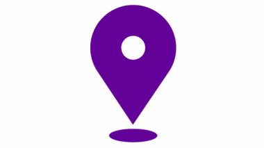 Animated violet distance marker icon. Looped video. Vector flat illustration isolated on a white background.