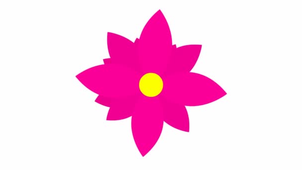 Animated Magenta Flower Blossoms Vector Illustration Isolated White Background — Vídeo de stock