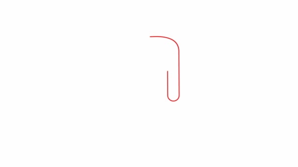 人物形象的红色线形符号被绘制出来 人物形象 在白色背景上孤立的向量图 — 图库视频影像
