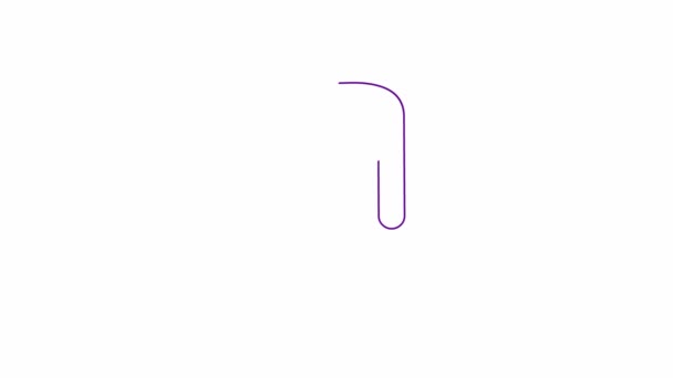 画出了人的生动的紫色线形符号 人物形象 在白色背景上孤立的向量图 — 图库视频影像