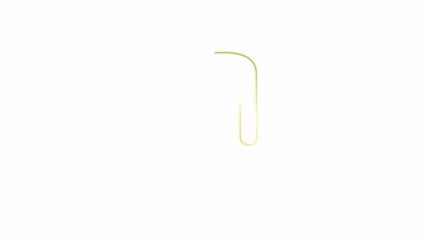 人物のアニメーション黄金の線型シンボルが描かれています 金のアイコンだ 白を基調としたベクトルイラスト — ストック動画