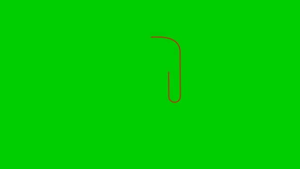 人物形象的红色线形符号被绘制出来 人物形象 在绿色背景上孤立的向量图 — 图库视频影像