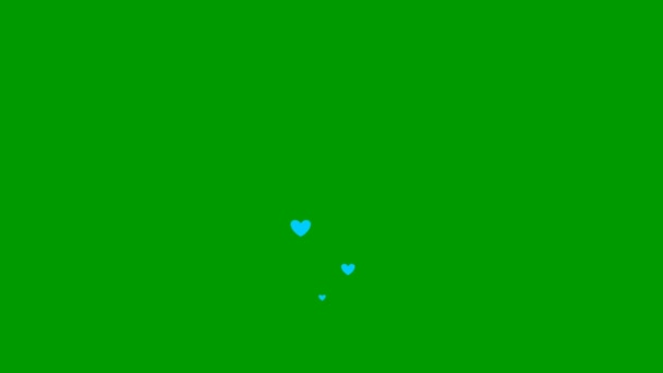 Animált Kék Szívek Felülről Felfelé Repülnek Szerelem Fogalma Szenvedély Szökőkút — Stock videók