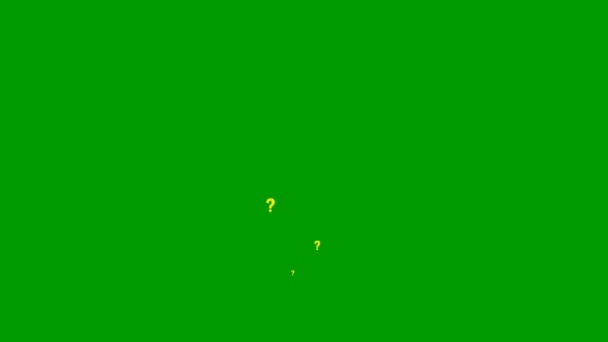 Анімовані Жовті Позначки Питання Літають Знизу Вгору Символи Розпилюються Відео — стокове відео