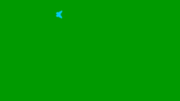 Animowane Niebieskie Muchy Motyla Zapętlone Wideo Koncepcja Letnia Wiosenna Ilustracja — Wideo stockowe