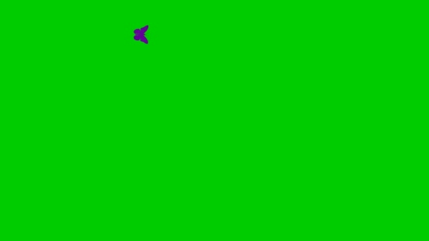 Geanimeerde Violette Vlinder Vliegt Een Videoclip Zomer Lente Concept Vector — Stockvideo
