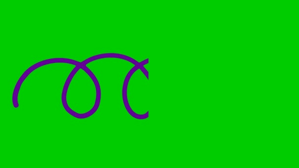 ループと矢印のアニメーションシンボル 右手に紫色の矢印ポイントを描いた 緑の背景に独立したベクトル図 — ストック動画
