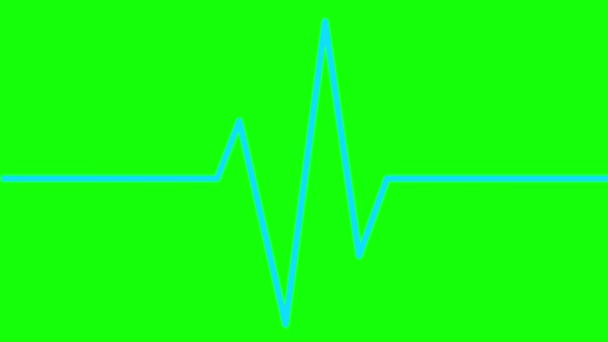 Animovaná Modrá Čára Elektrokardiogramu Lineární Symbol Pulzujícího Kardiogramu Smyčkové Video — Stock video