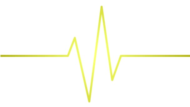 Animovaná Zlatá Čára Elektrokardiogramu Lineární Symbol Pulzujícího Kardiogramu Smyčkové Video — Stock video